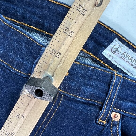 Aviator Jeans Men's 39 x 32* Straight Dark Blue Faded Stretch Denim Tag 40 - Picture 15 of 16